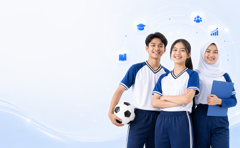 Siswa dan siswi mengenakan pakaian olahraga Jenio